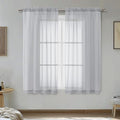 Light Grey Sheer Curtains 54 Inches Long 2 Panels by OVZME
