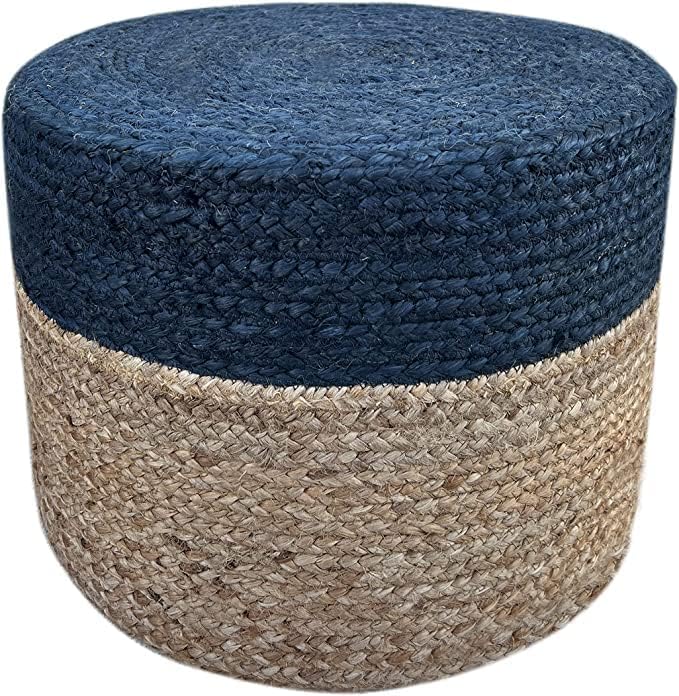 Pouf Ottoman 100% Jute Braided Pouffe (20"x20"x10")