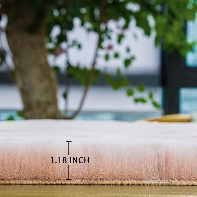 ORINOVA Pink Plush Washable Fluffy Fur Rugs - Image 7