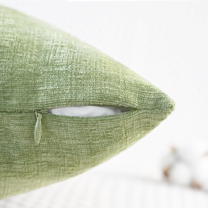 CaliTime Decorative Couch Throw Pillow Covers 26 X 26 Inches Sage Green | Pack - Image 3