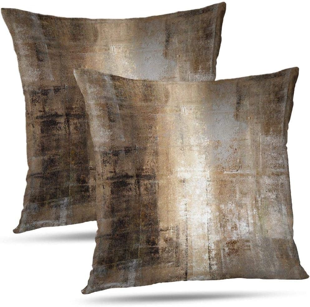 Throw Pillow Covers for Couch, 20x20 Inch, Set of 2, Taupe