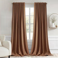 MIULEE Cappuccino Brown Back Tab Blackout Curtains 52x120 Inch 2 Panels Set | by MIULEE