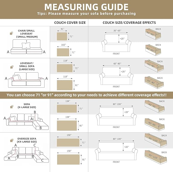 Couch Covers for Sofa, Sofa Covers Washable, Sectional Couch Covers, Sofa - Image 2