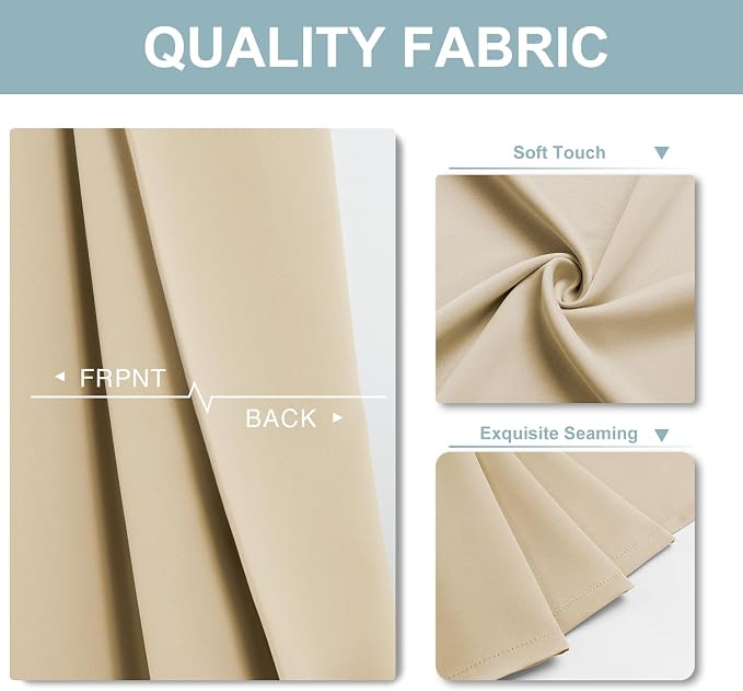 ChrisDowa Blackout Curtains for Bedroom and Living Room 70 Inches Wide | 2 - Image 3