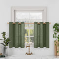 Small Linen Curtains 30 Inch Length, Semi Sheer Short Window Curtains Light by LAMIT