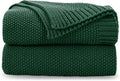 CozeCube Christmas Green Seed Stitch Throw Blanket 60"x80", Farmhouse Decor | by CozeCube