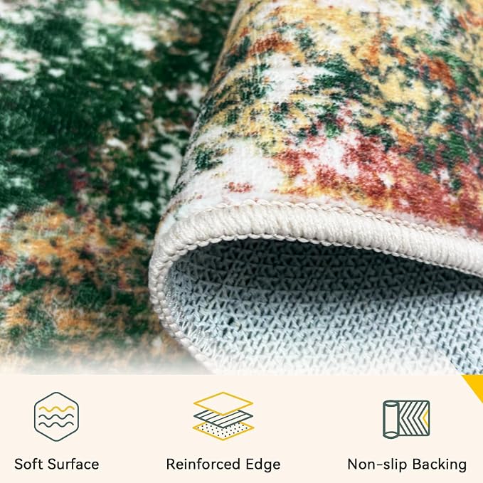 RELEANY Washable 5'x7' Abstract Area Rug - Image 4