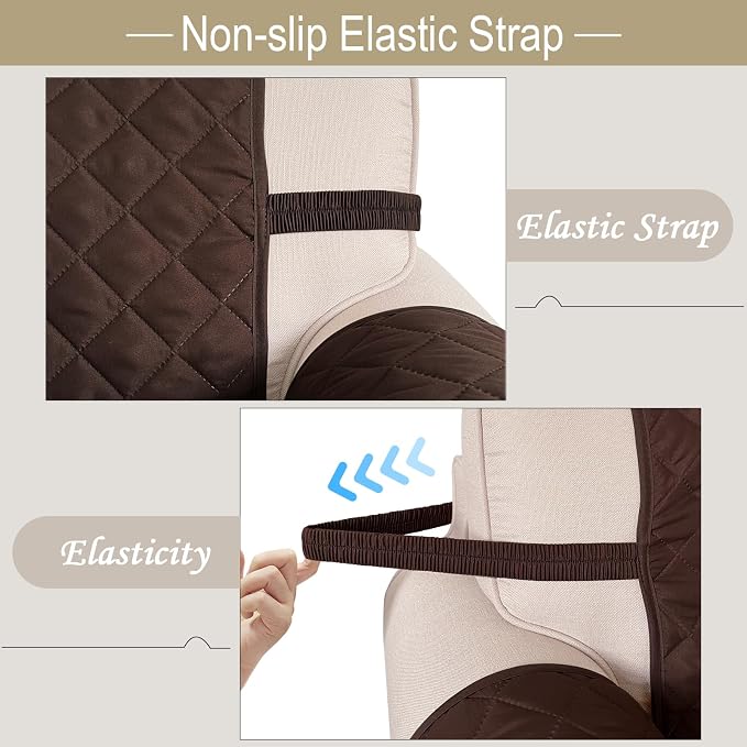 Reversible Recliner Chair Covers, Chocolate/Beige | Chair Covers - Image 6