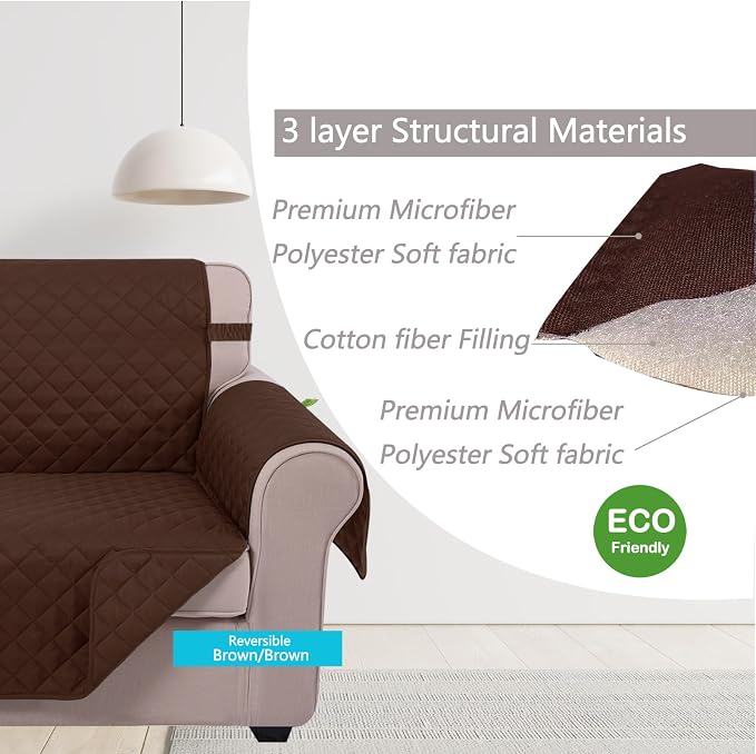 U-NICE HOME Reversible Recliner Chair Covers, Pet Friendly, Elastic Straps - Image 4