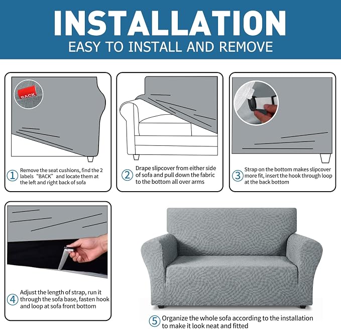 ZNSAYOTX 1 Piece Stretch Sofa Covers - Image 4