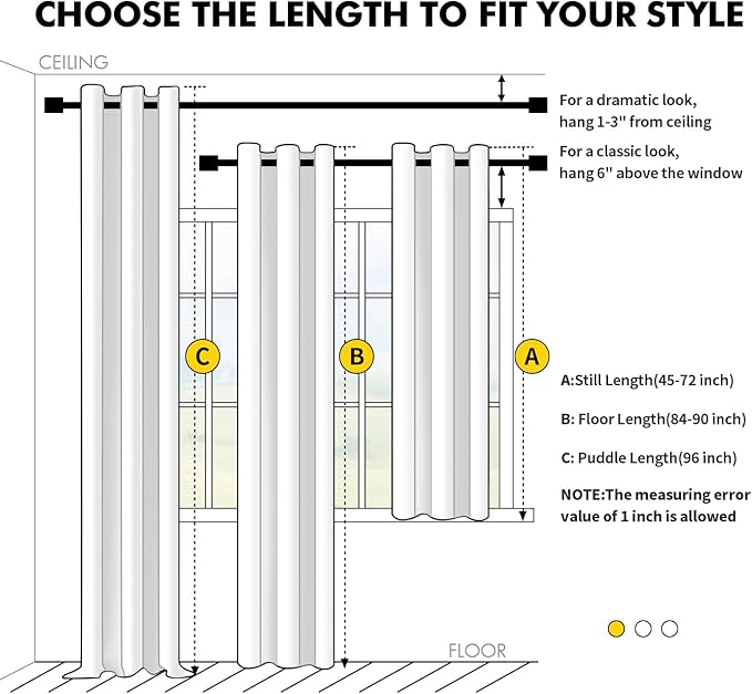 MIULEE Blackout Curtains for Bedroom 2 Panels 40 x 72 Inch Long Sand | Thermal - Image 7