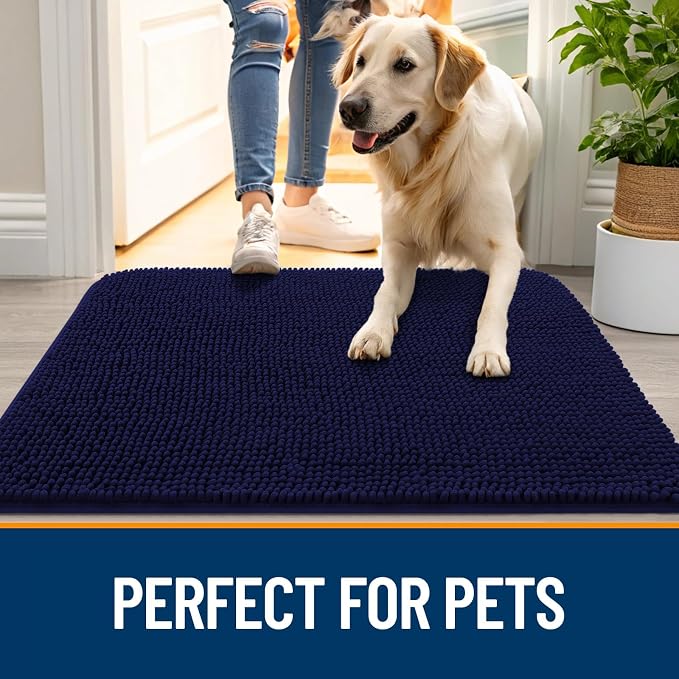OLANLY Dog Door Mat for Muddy Paws 48x30, Super Absorbent Chenille Mud Mat | - Image 6