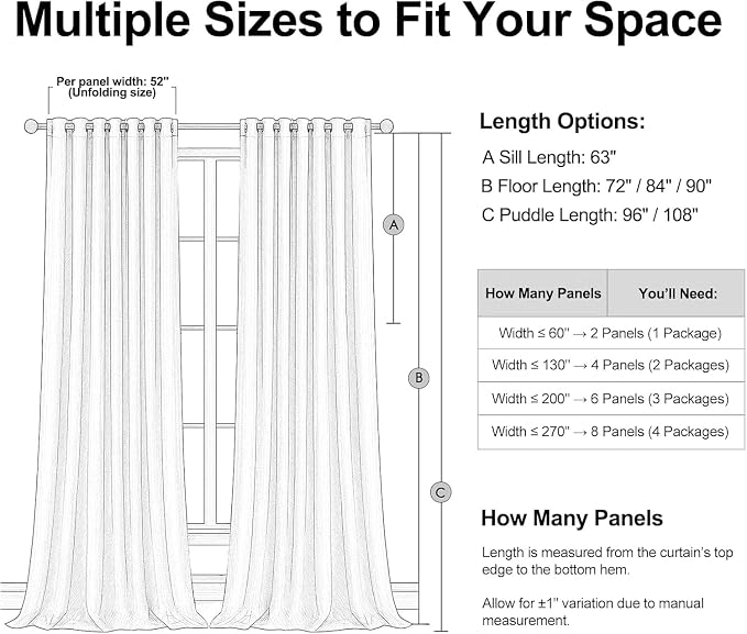 Topfinel 105 Inch Long Linen Blackout Curtains - Image 8