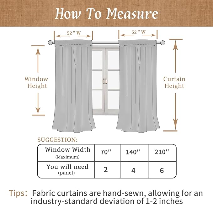 Blue 100% Blackout Linen Window Curtains - Image 9