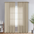 Taupe Sheer Curtains 84 Inches Long 2 Panels by OVZME