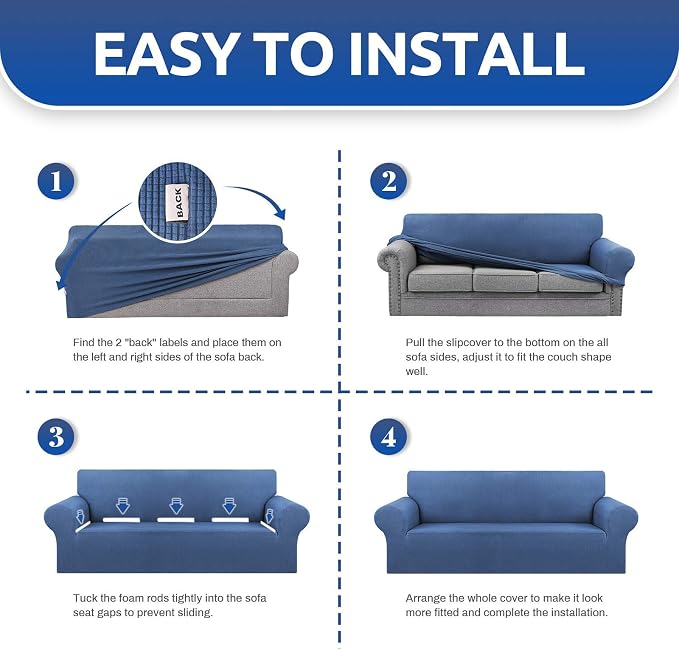Stretch Chair Sofa Slipcover, Single Couch Cover, Riverside | 1-Piece Washable - Image 4