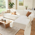 2 Pieces Sectional Couch Covers L Shaped Cover XL Cream White | Thick Washable by Unknown