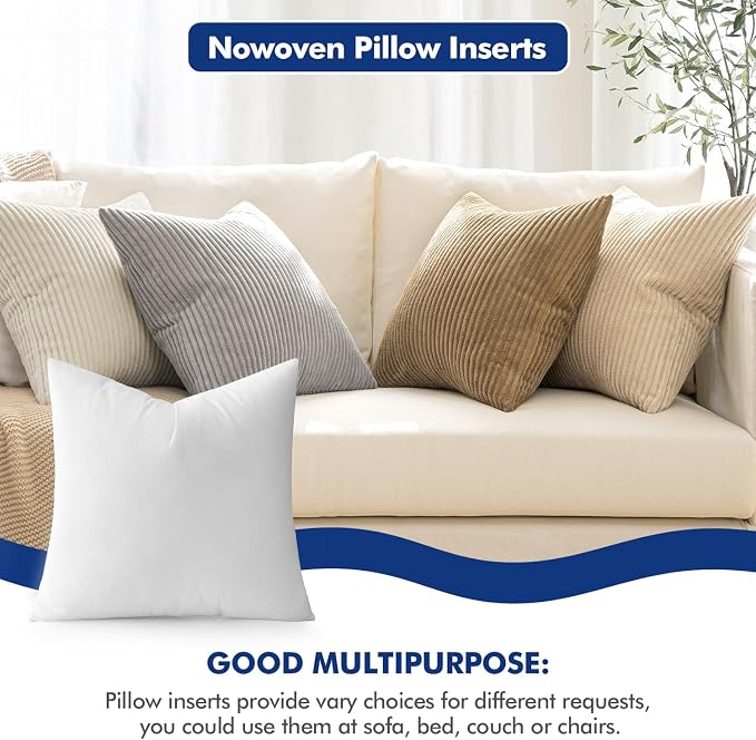 MIULEE Pillow Insert 16x16 Inch Decorative Square Throw Pillow Inserts | - Image 2