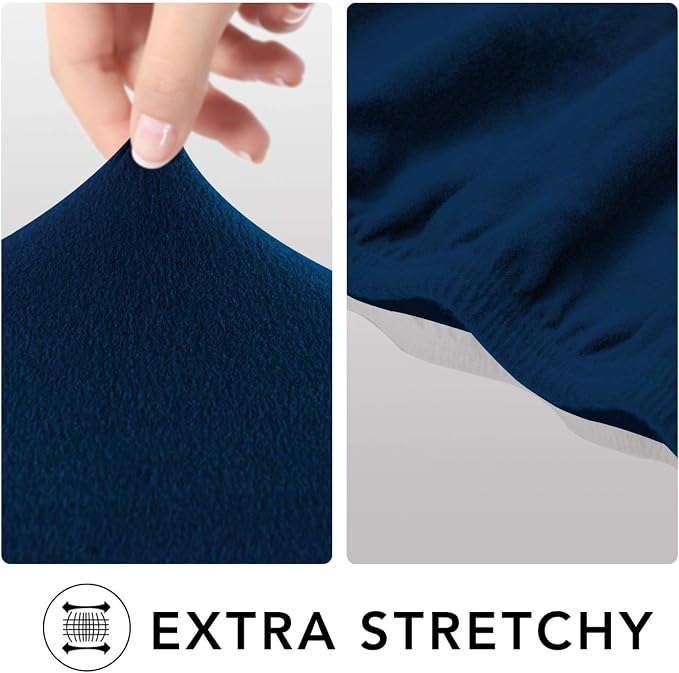 PureFit Stretch Couch Covers for Sofa Large Sofa Slipcovers Navy | 1-Piece - Image 4
