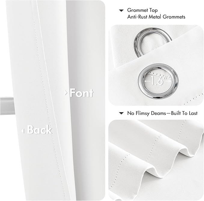 MIULEE Blackout Curtains for Bedroom 2 Panels 40 x 36 Inch Long Pure White | - Image 5