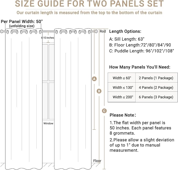 100% Blackout Linen Textured Curtains 90 Inch Long, Stone Blue | 100% Blackout - Image 8