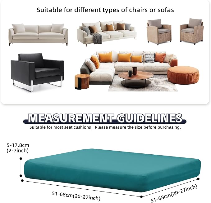 14Pcs Patio Cushion Covers, Outdoor Stretch Cushion Covers, Washable | Stretch - Image 2