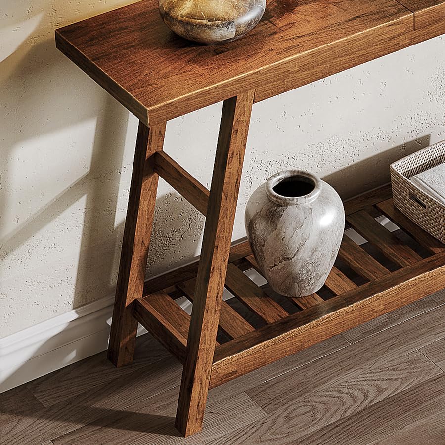 ChooChoo 70.9 Inch Long Console Tables for Entryway, Hallway Table, 2-Tier