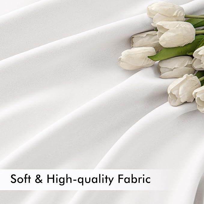 MIULEE Pure White Back Tab Blackout Curtains 52x120 Inch Long 2 Panels Set | - Image 6
