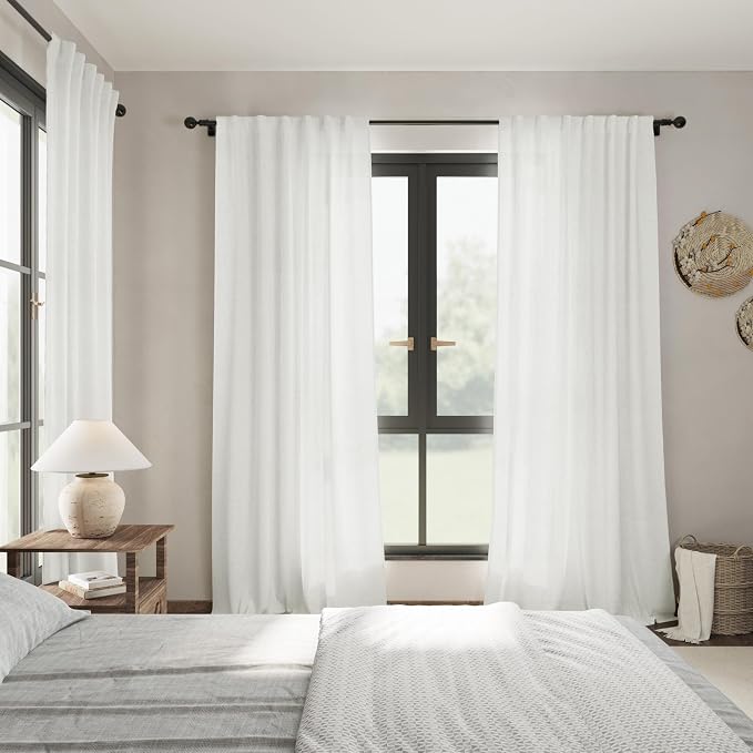 Extra Long Off White Curtains 105 inches Long 2 Panels Set - Image 7