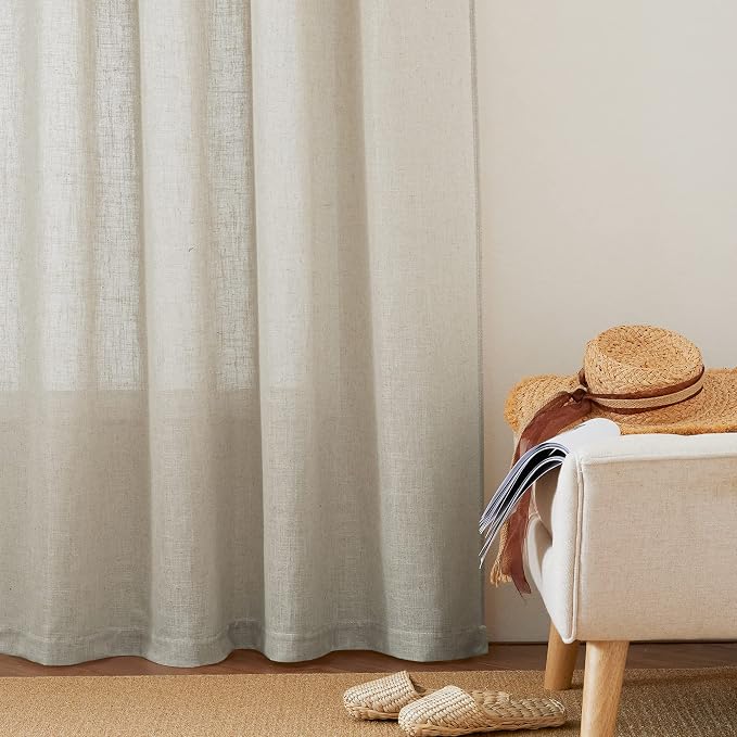 RYB HOME Extra Long Linen Curtains - Image 6
