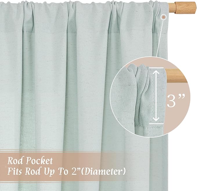 54 Inch Short Window Linen Curtains - Image 3