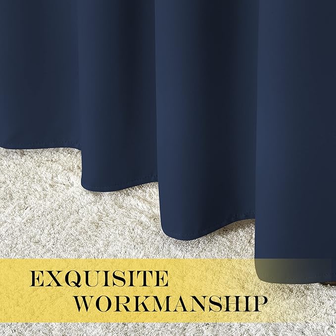 NICETOWN Navy Blue Blackout Curtains 132 inches Long - Image 7