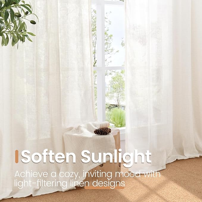 BGment 42X84 Inches Long Linen Curtains - Image 4