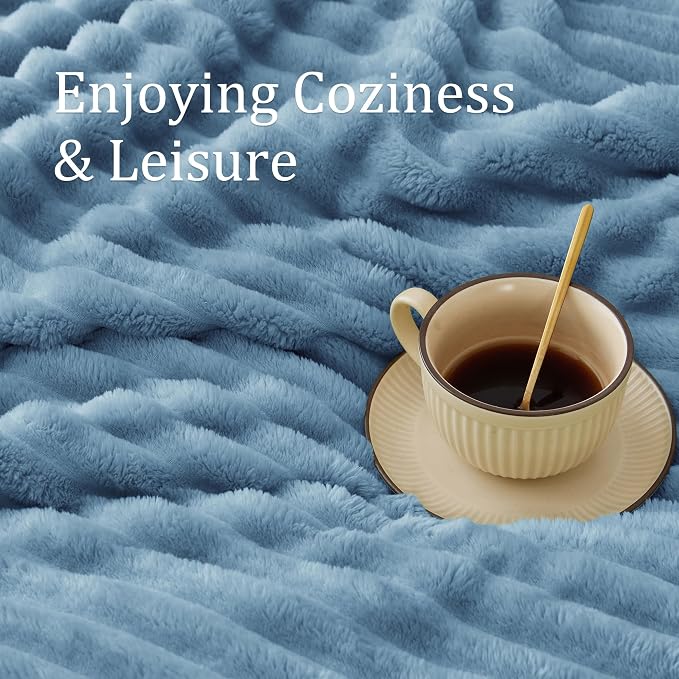 BEDELITE Striped Fleece Throw Blanket, Soft Cozy, Lightweight Warm, Machine - Image 5