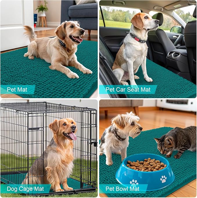 OLANLY Dog Door Mat for Muddy Paws 36x24, Super Absorbent Chenille Mud Mat | - Image 7