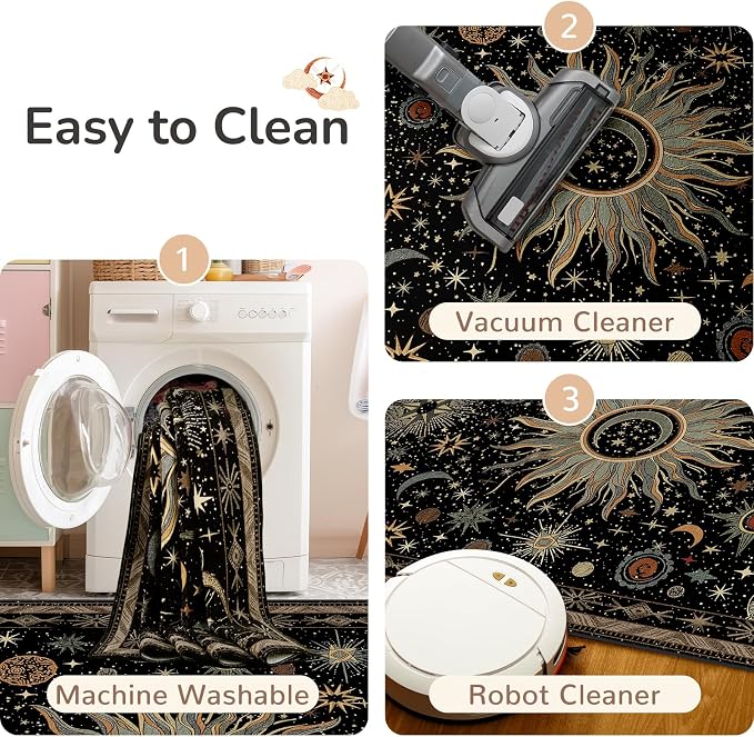 Vacuum-Friendly, 10x14 Washable Area Rug - Image 4