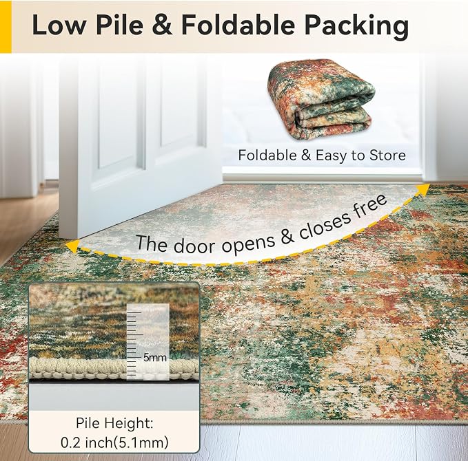 RELEANY Washable Round 8ft Area Rug - Image 5