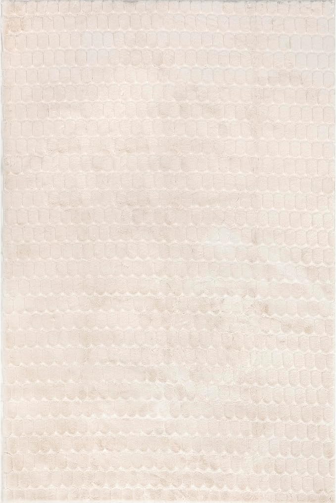 nuLOOM Nia Beige Geometric Washable Area Rug - Image 6