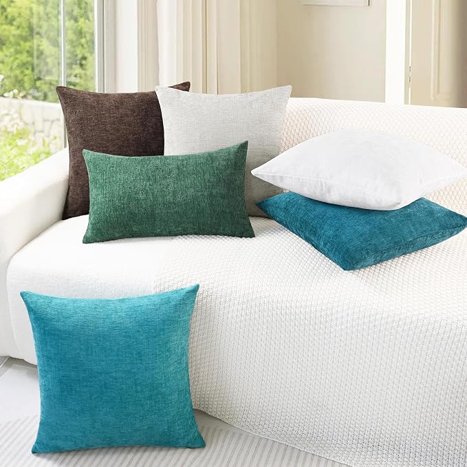 CaliTime Decorative Couch Throw Pillow Covers 22 X 22 Inches True White | Pack - Image 4