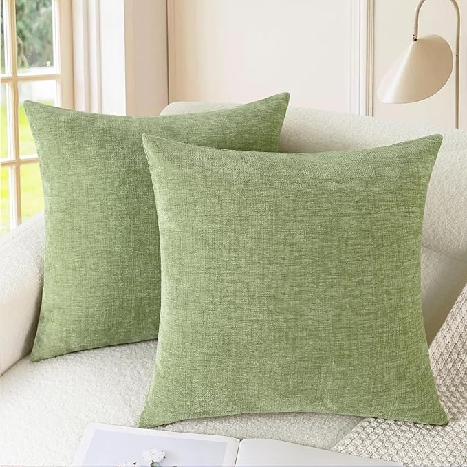 CaliTime Decorative Couch Throw Pillow Covers 18 X 18 Inches Sage Green | Pack by CaliTime