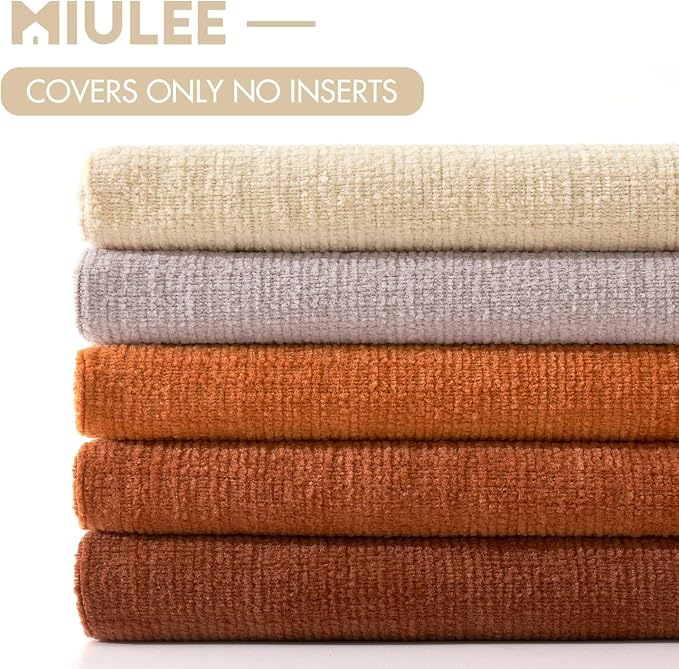 MIULEE Fall Rust Chenille Couch Throw Pillow Covers, 16x16 | Set of 2, Soft - Image 6
