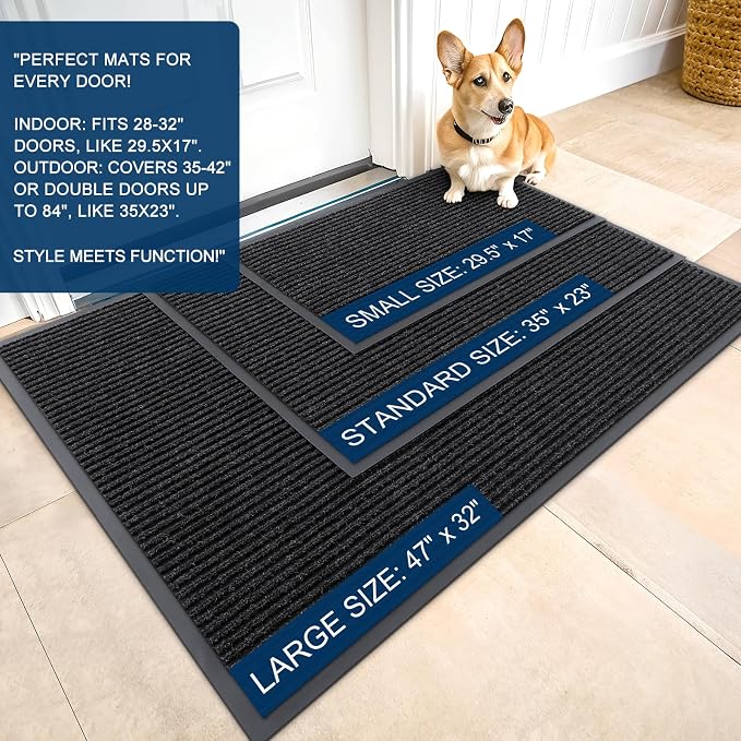 OLANLY Front Door Mat 47x30, Waterproof Heavy-Duty Indoor Outdoor Doormat | - Image 2