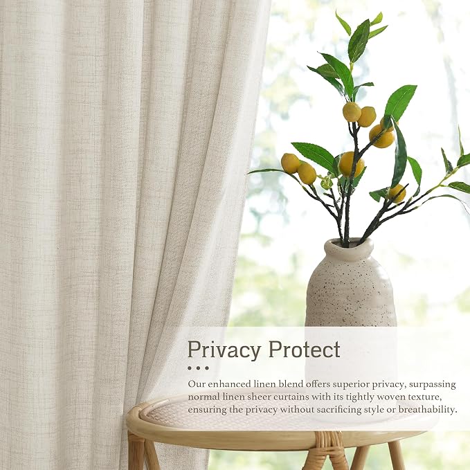 RYB HOME Extra Long Linen Curtains - Image 5