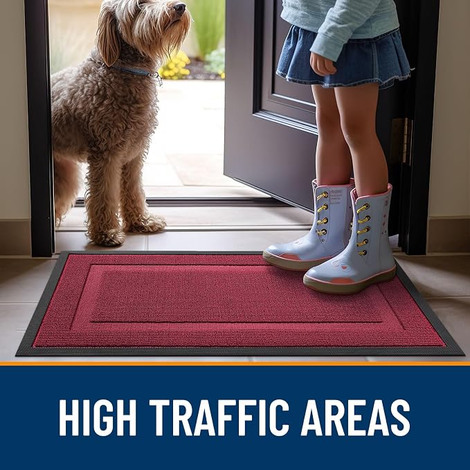 OLANLY Front Door Mat Outside 71x47, All-Season Heavy-Duty Rubber Doormat | - Image 6