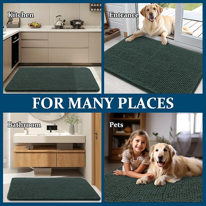 OLANLY Dog Door Mat for Muddy Paws 54x24, Super Absorbent Chenille Mud Mat | - Image 8