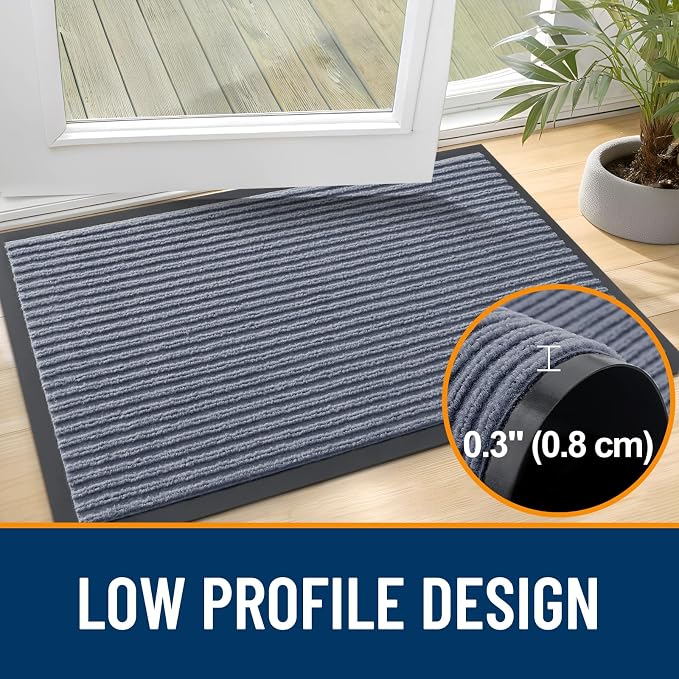 OLANLY Front Door Mat 47x32, Waterproof Heavy-Duty Indoor Outdoor Doormat | Ash - Image 4