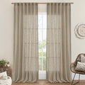 Sheer Linen Curtains 96 inches Long 2 Panels Set by LAMIT