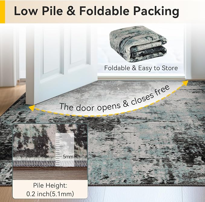 RELEANY Washable 5'x8' Abstract Area Rug - Image 6