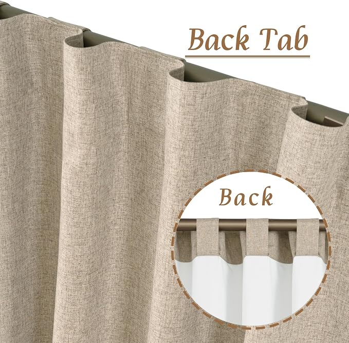 45 Inch Natural 100% Blackout Linen Curtains - Image 6