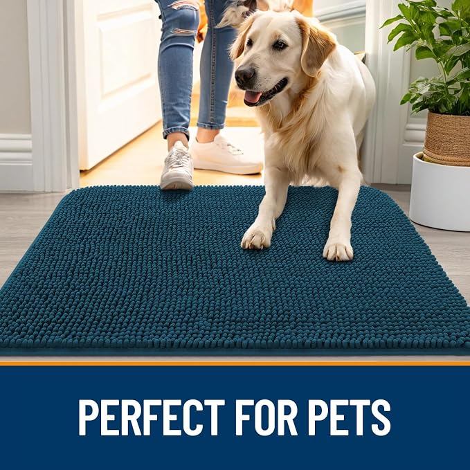 OLANLY Dog Door Mat for Muddy Paws 30x20, Super Absorbent Chenille Mud Mat | - Image 6